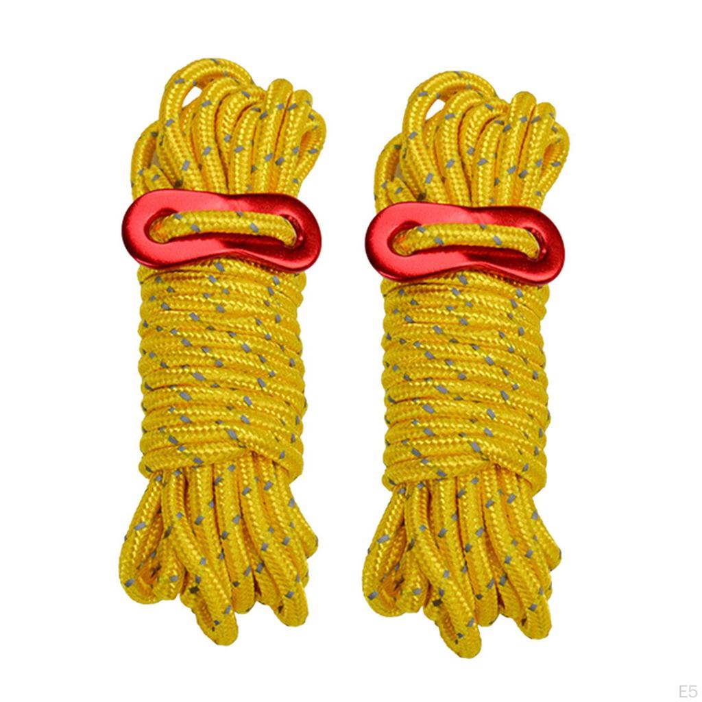 4 Pack Guy Ropes, Reflective for Awning Camping Hiking BBQ 4mx4mm