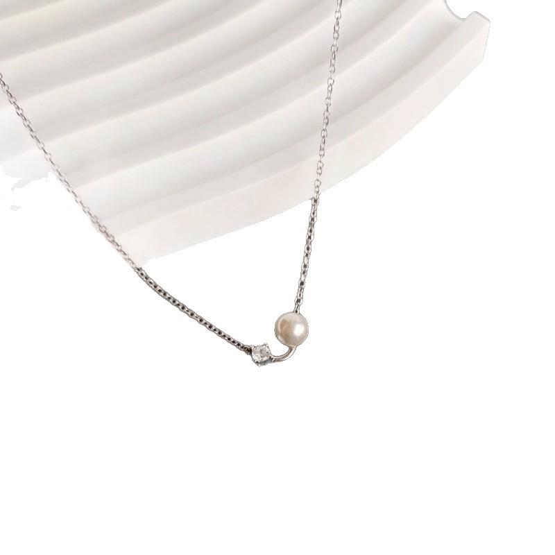 Elegant Pearl and Zircon Necklace - Summer Luxury Fashion Clavicle Chain
