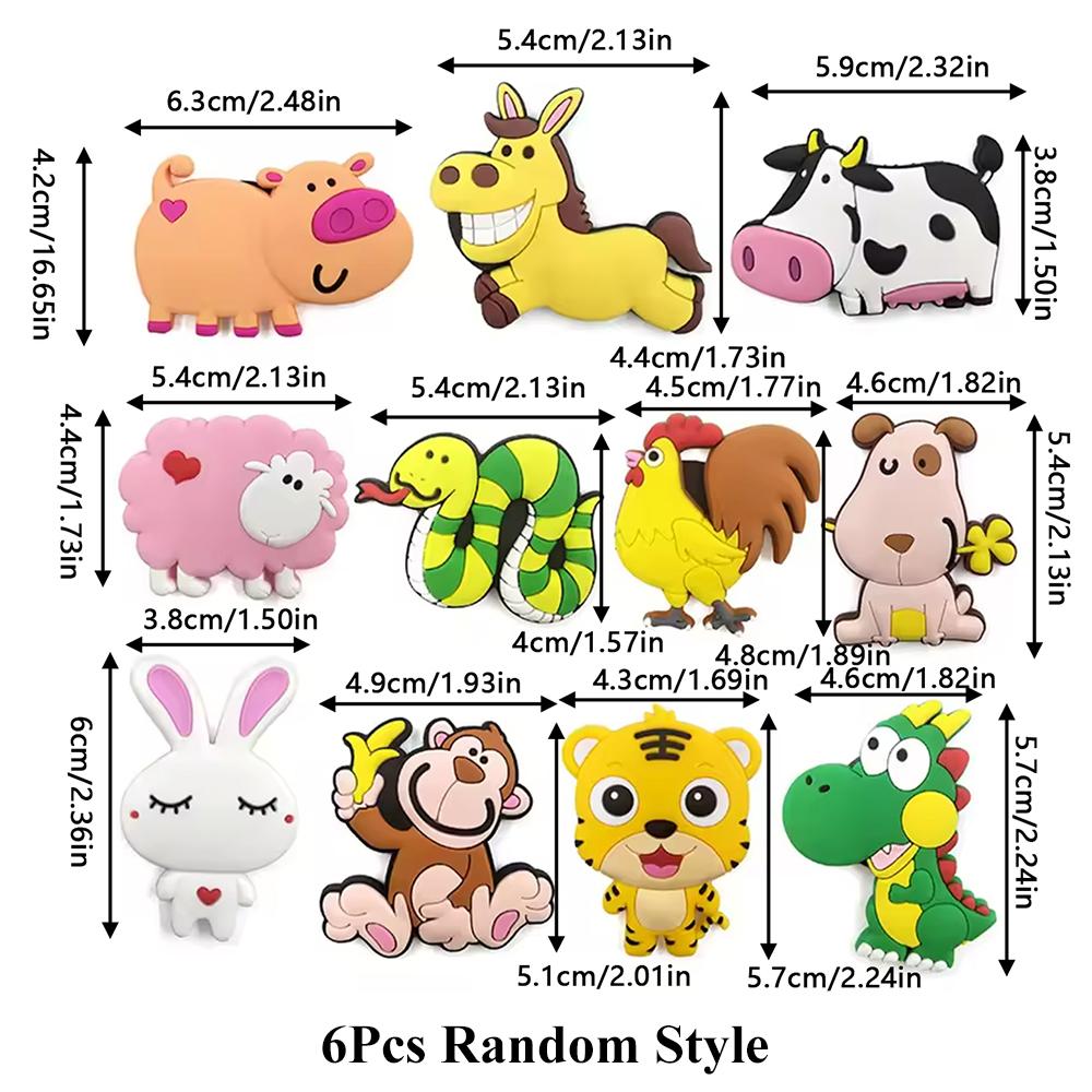 

6/9/11 шт. Мультяшные магниты на холодильник с животными, милые лев, собака, тигр, кролик, корова, магниты на холодильник для детей, декор для дома, офиса, подарки