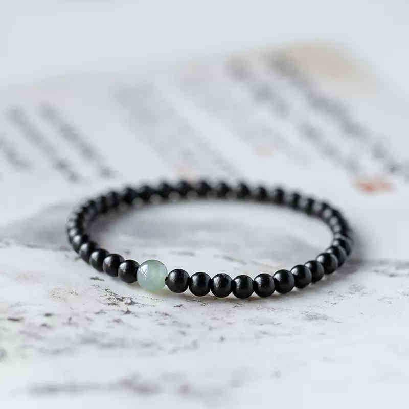 Ebony Beads: Natural Black Wood Prayer Bracelet for Men & Women
