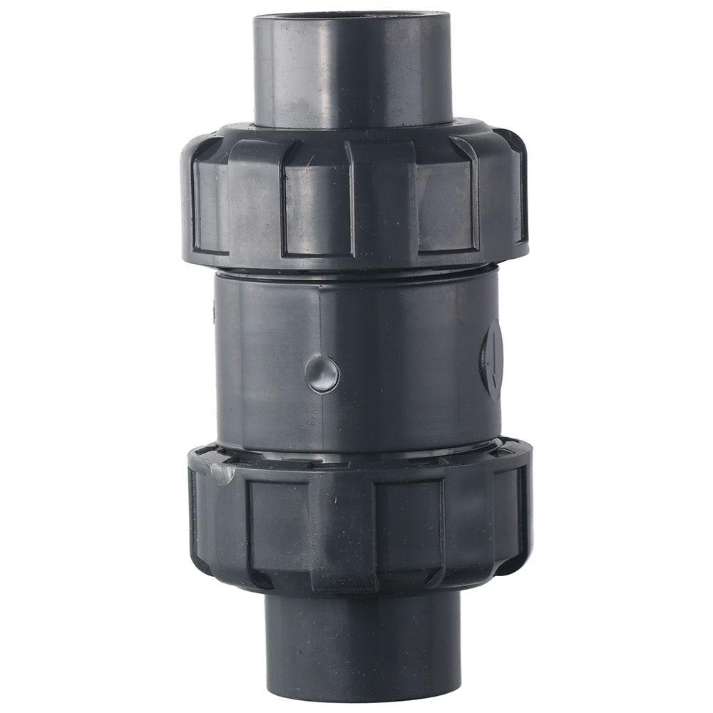 Durable UPVC One-way Valve Black 1/2" Check Valve True Union Double Union Backflow Valve Water Oil