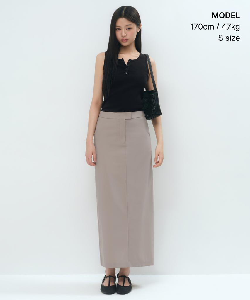 MUSINSA STANDARD WOMAN [Cooltandard] Women'S Straight Maxi Skirt [Light Beige]