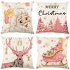 Pillow Case Home Decoration Snowman New Cartoon Christmas Sofa Yama Print Pillow Nordic Style Home