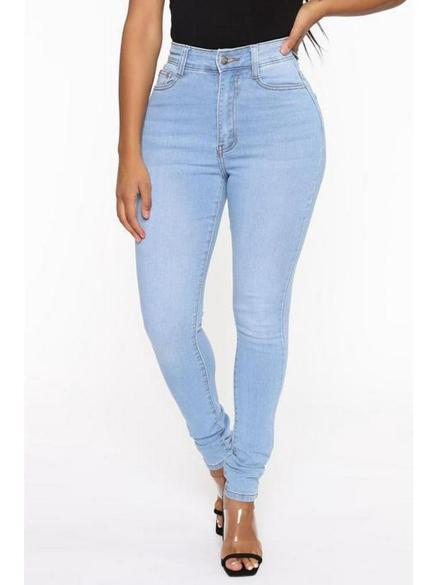 Damen Slimming High-Waist Stretch Bleistiftjeans