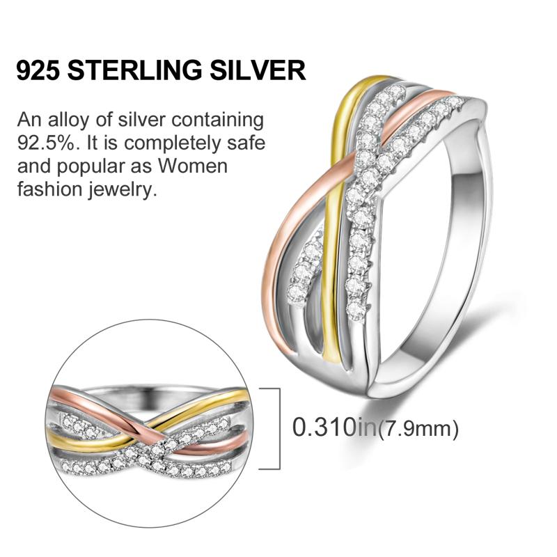 Originální stříbrný prsten 925 Barevné diamanty Zirkony Prsten na prst Pro ženy Šperky Svatební Zásnubní Dárek k narozeninám