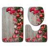 3D Christmas Bathroom Toilet Three-Piece Floor Mat Doormat Bathroom Carpet