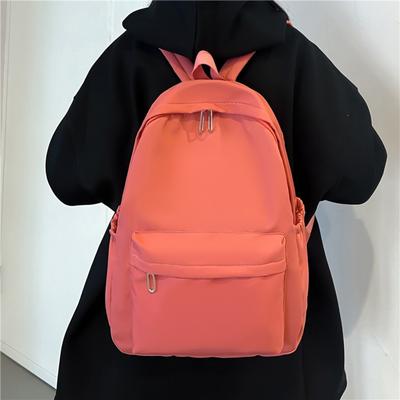 Waterproof Large-Capacity School Backpack for Teens – Smooth Zipper, Solid Color, Casual Daypack for Students