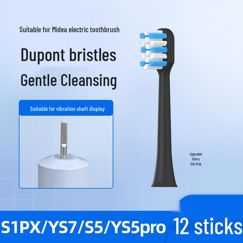 Replacement Soft Bristle Brush Head for Midea S1PX/S5/S1P/SS Electric Toothbrush (MC-AJ0101/02)