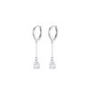 Pear Cut Chain Tassel Dangle Earrings Minimalist S925Silver Zircon Inlaid Hypoallergenic Wedding Jewelry
