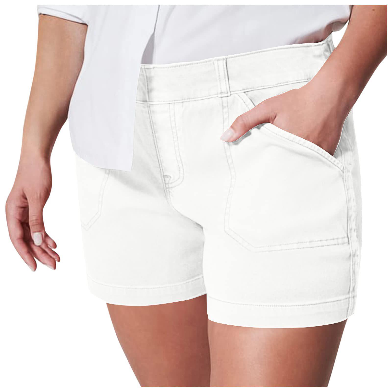 Retro Slim Fit Elastic Denim Shorts for Women S