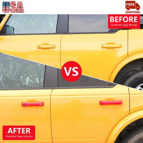 Red Accessories Car Door Handles Shell Handle Cover For Ford 4door Bronco +