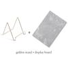 Nail Art Display Board with Gold Stands Holder Marble Pattern Background Photography Props Showcase Tools