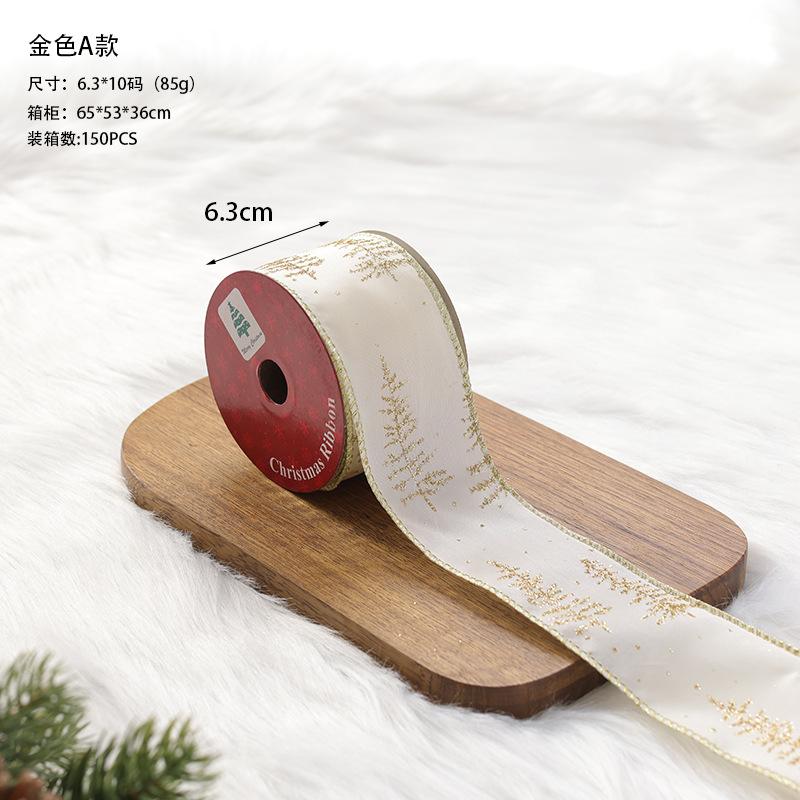 New Christmas Transparent Mesh Snowflake Ribbon Handmade Bowknot Props Gift Packaging Hanging Wall Hanging Interior Decoration