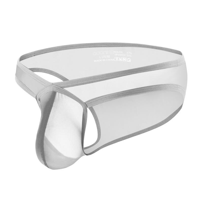 Men's Transparent Low-Rise Breathable Pouch Briefs for Sports Fitness