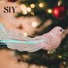 Festive Charm Home Decoration Glitter Feather Bird Ornament Sparkling Design with Clip Holiday Christmas Tree for Accent