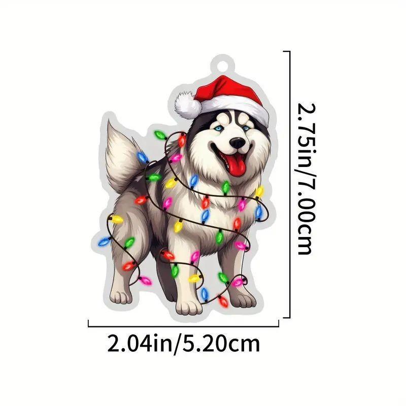 

Adorable Acrylic Christmas Dog Hanging Ornament Cute Miniature Tree Decor For Cars 1