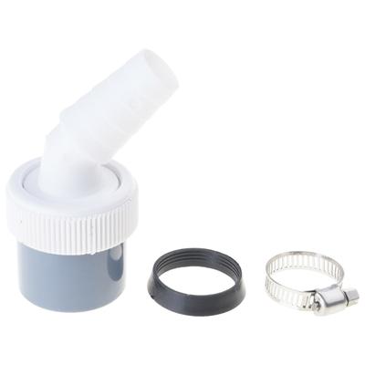 Washing Machine Drain Connector Plastic Construction with Corrosion Resistant Hose Clamp for Dishwasher Dryer Sink