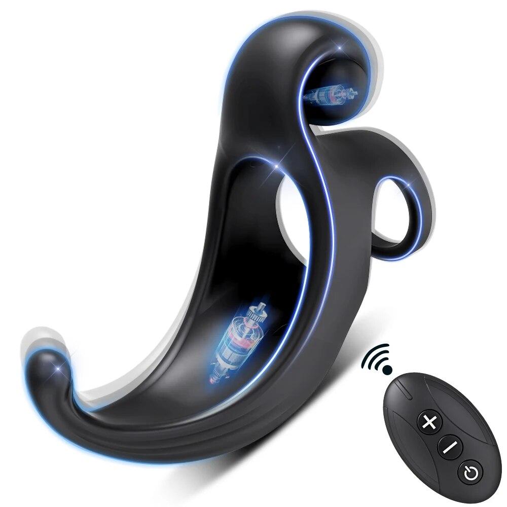 Male Penis Rings Vibrator Cock Ring for Men Ejaculation Delay Remote Control Penis Vibrator Perineum Stimulator Adults Sex Toy 18+