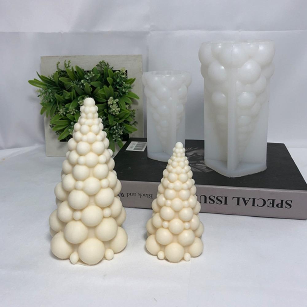 Conical Shaped Soap Mold Bubble Tip Christmas Tree Candle Mold Party Decoration   Scented
