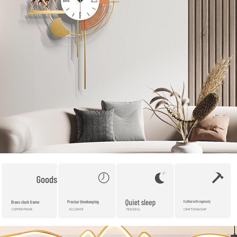 Luxury Nordic Minimalist Wall Clock - Stylish Living Room Decor & Fashionable Home Accent