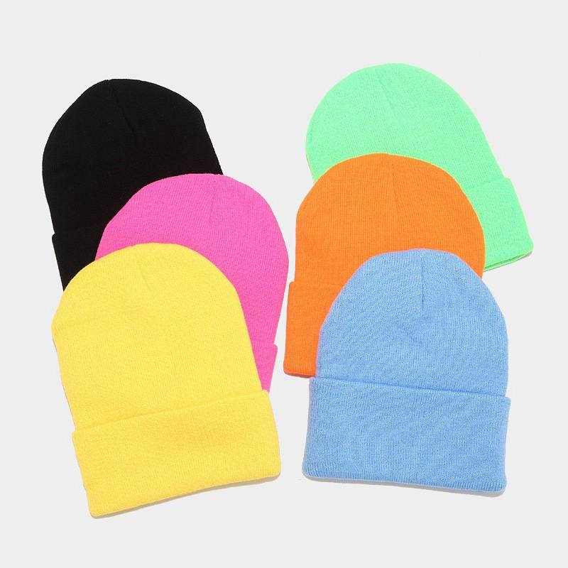 70g Solid Knit Beanie Oversized Cuffed Slouch Hat Men Women Winter Warm Skateboard Hip Hop