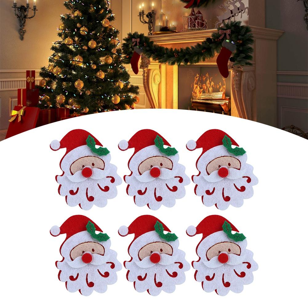 20PCS/Bag Merry Christmas Ornament Cloth Patch DIY Santa Claus Elk Snowflake Pattern Christmas