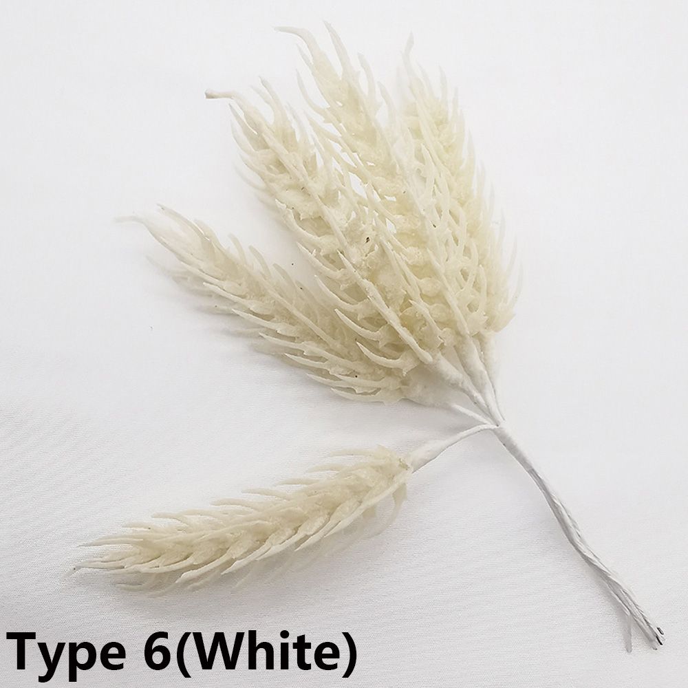 6PCS/Bundle DIY Xmas Ornament Home Decor Pine Artificial Flowers Simulation Plants Faux Grass