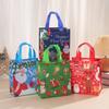 1PC New In Christmas Gift Bags Cartoon Cute Print Santa Elk Snowman Printing Non Woven Foldable Storage Handbag Party Supplies