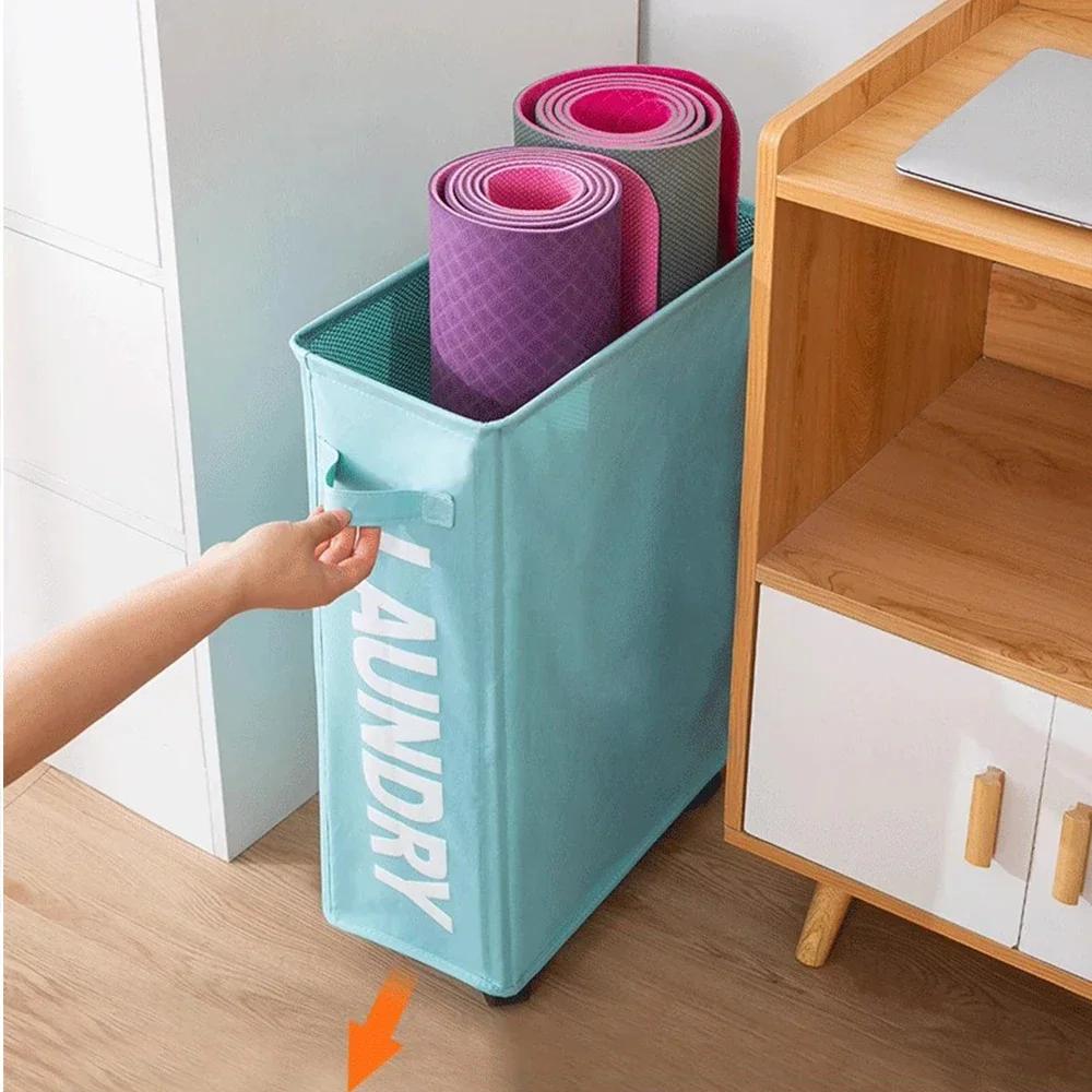 Large Capacity Laundry Basket with Wheels Yoga Mat Storage Basket Multifunctional Foldable Waterproof Dirty Clothes Storage Bag