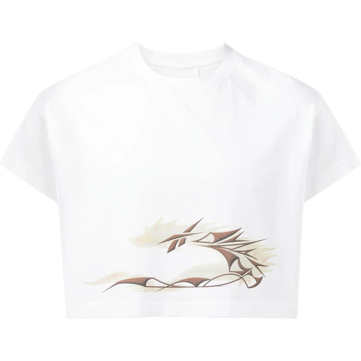 Reebok Укороченная футболка с драконом Унисекс Топы Белый 22331519 XL 12200₽