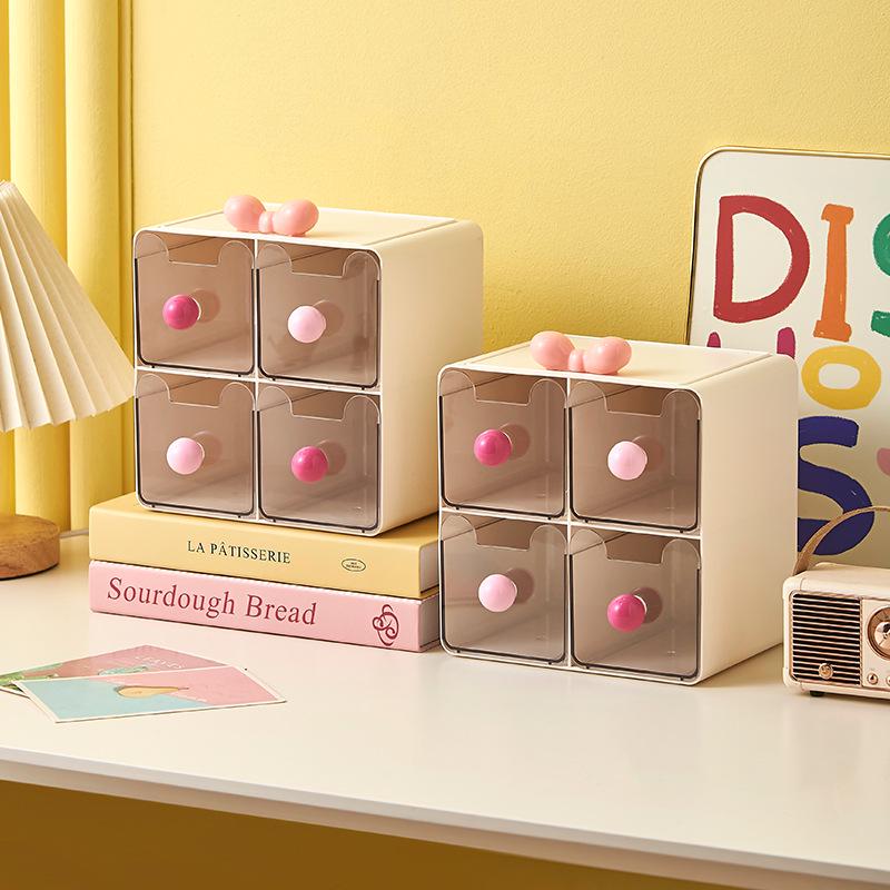 Desktop Organizer: Student Stationery & Cosmetics Drawer-Type Storage Shelf