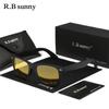 RBsunny Driving Sunglasses Men‘s Outdoor Polarized UV400 Glasses TR90 Fashion Women HD Mirror Lens Round Night Vision Eyewear