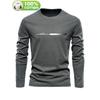 Autumn and Winter 100 Cotton Men's Top T-shirt Men's Long Sleeved Round Neck Loose Oversized T-shirt Top