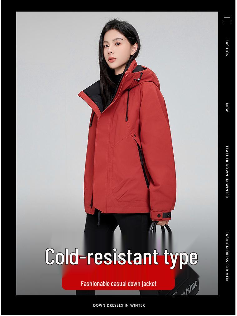 2025 Autumn/Winter Trendy Unisex Warm Hooded Windbreaker Down Jacket for Couples