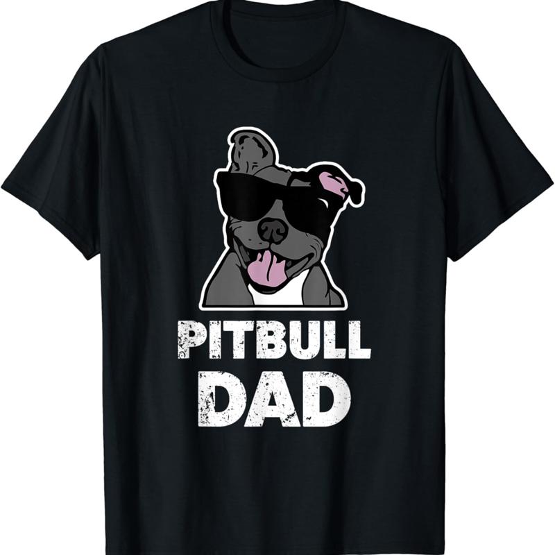

Pitbull Dad Dog Bluenose Lover for Men T Shirt - Men s Summer Cotton Graphic Tee S разноцветный