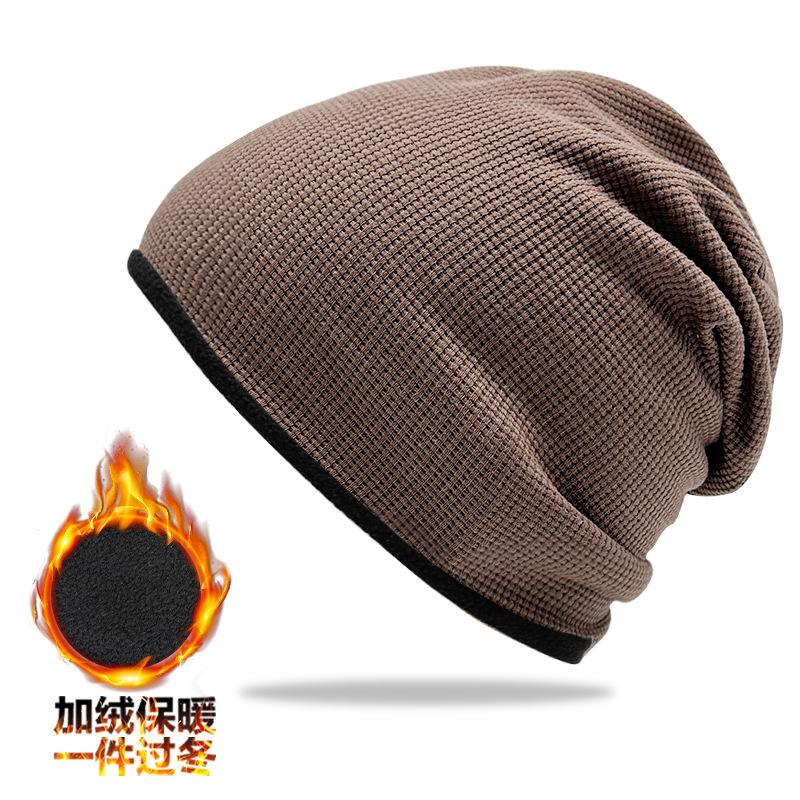 

Winter Baotou Warm Stacking Cap Autumn and Winter Windproof Cold Ear Protector Cycling Cap Double Layer Thickened Fleece Muff Cap M（56-58cm） коричневий