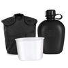 3-teiliges Feldflaschen-Set mit Aluminiumbecher und Hülle für Outdoor-Camping, Wandern, Rucksackreisen, Survival 3-teiliges Feldflaschen-Set