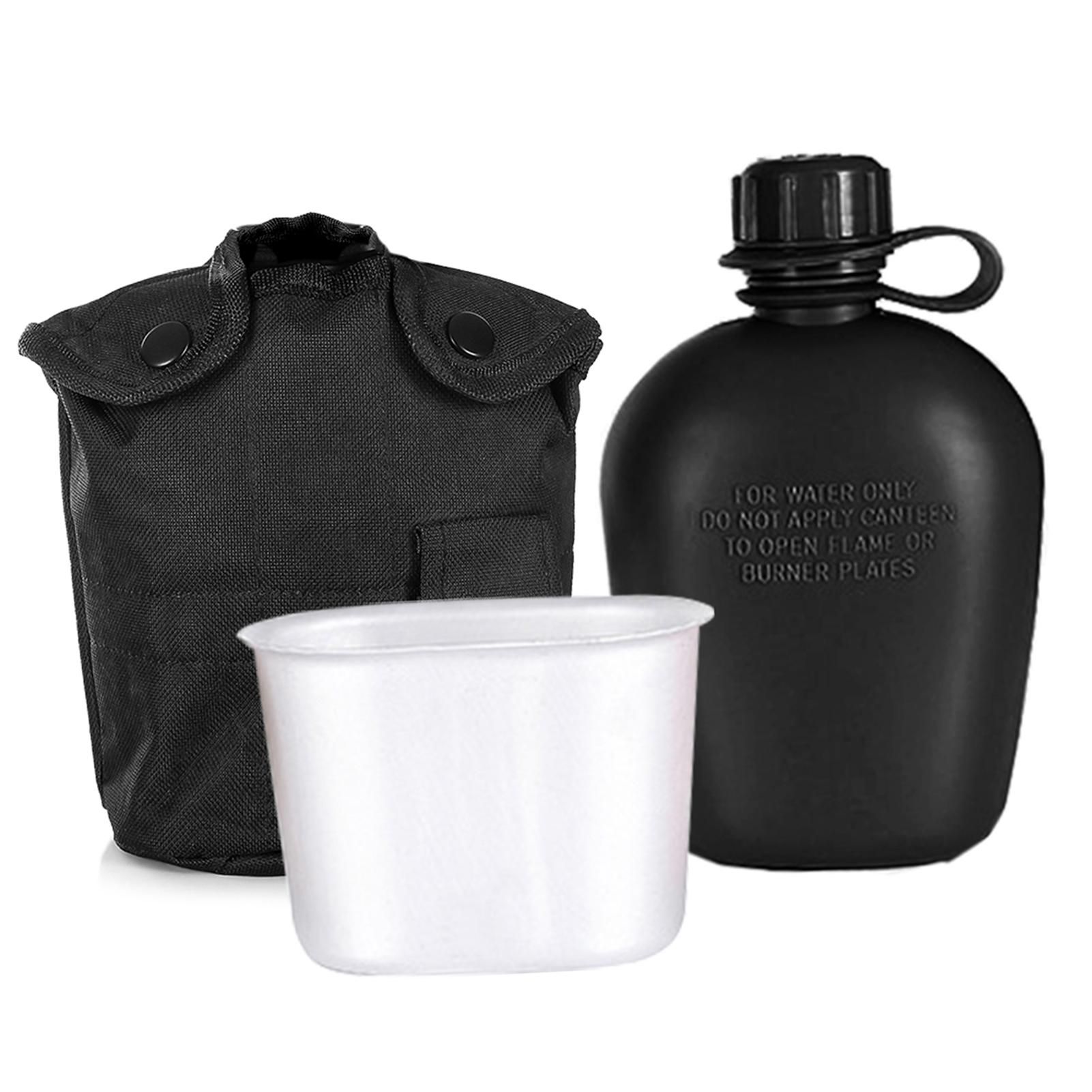 

3 Piece Canteen Kit with Aluminum Cup and Cover for Outdoor Camping Hiking Backpacking Survival 3 piece canteen kit