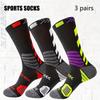 3 Paar Sport Laufsocken Athletisch Atmungsaktives Netz Dick Kompression Basketballsocken Schweißabsorbierend Professionelle Radsocken