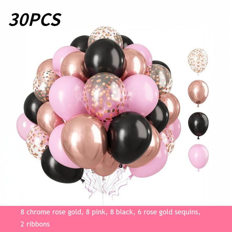 30pcs 10 Inch Multi-color Latex Balloons Set for Birthday Wedding Engagement Anniversary Bachelorette Bridal Shower Decoration