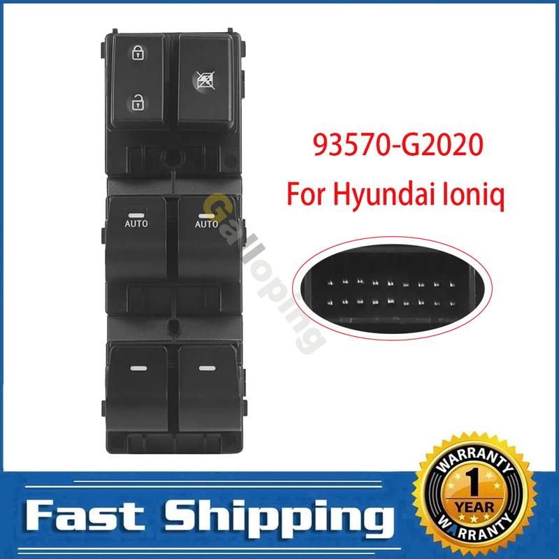 

For Hyundai Ioniq 2017 2018 Front Left Electric Power Master Window Switch Control Regulator Button 93570-G