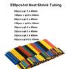 127/164/328/530/800Pcs 2:1 Heat Shrink Tube Polyolefin Shrinking Assorted Heat Shrink Wrap Wire Cable Insulated Sleeving Tubing