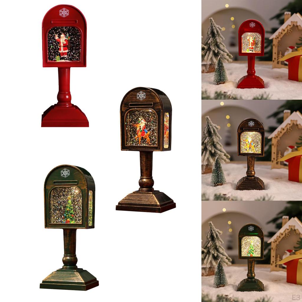 Christmas Snow Globe Lantern Glitter Water 8x7x20cm Gifts Ornament Decoration for