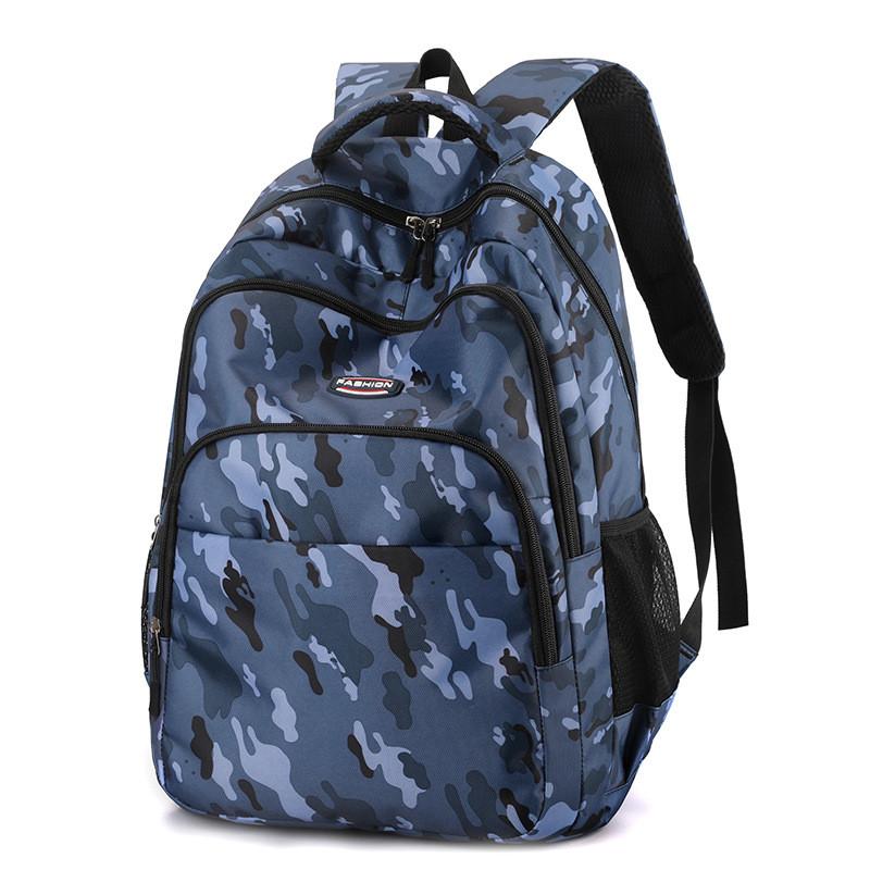 Pattern Contrasting Stripe Neutral Backpack Splash Proof Outdoor Travel Bag