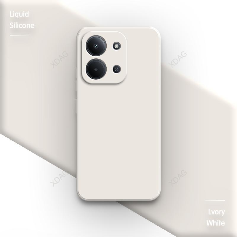 Original Soft Phone Case for Redmi 15C 15R 4G 5G 171mm 173mm Square Cute Liquid Silicone Simple Lens Protection Back Cover Funda