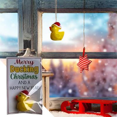 Pocket Hug Cards Happy Christmas Inspirational Pocket Animal Cards Resin Cartoon Figure Holiday Home Decoration Party