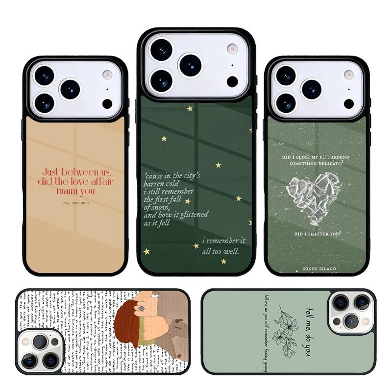 All Too Well Lyrics Phone Case Cover for IPhone 11 12 13 14 15 16e 17 Pro Max Coque for IPhone 17 Air