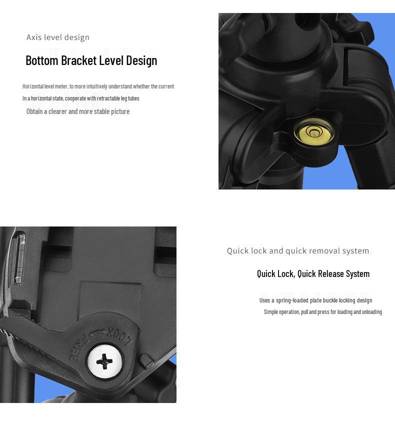 7 Lightweight Era Q111H Aluminum Alloy Center Axis Horizontal Tripod for Mobile Phones and DSLRs