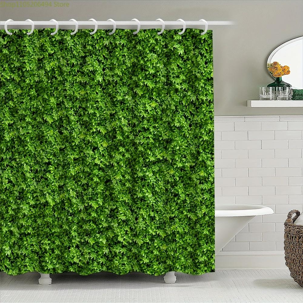 1 Oversized Green Leaf Shower Curtain, 180x180cm, Bathroom Partition Curtain, Machine Washable Bathroom Decor, Window Privacy