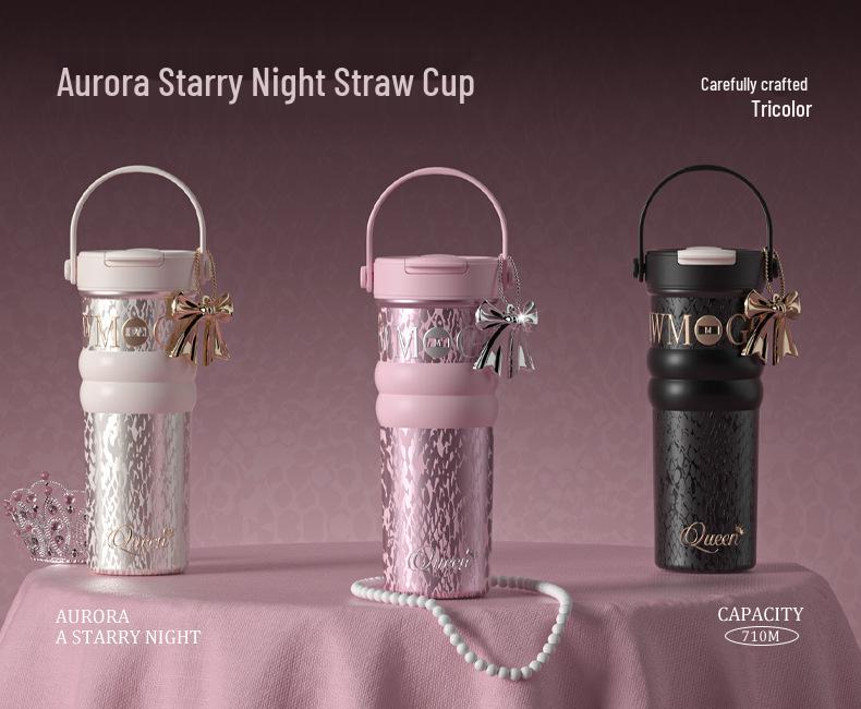 Women's Large Capacity Insulated Fruit Tea Cup with Ceramic Liner